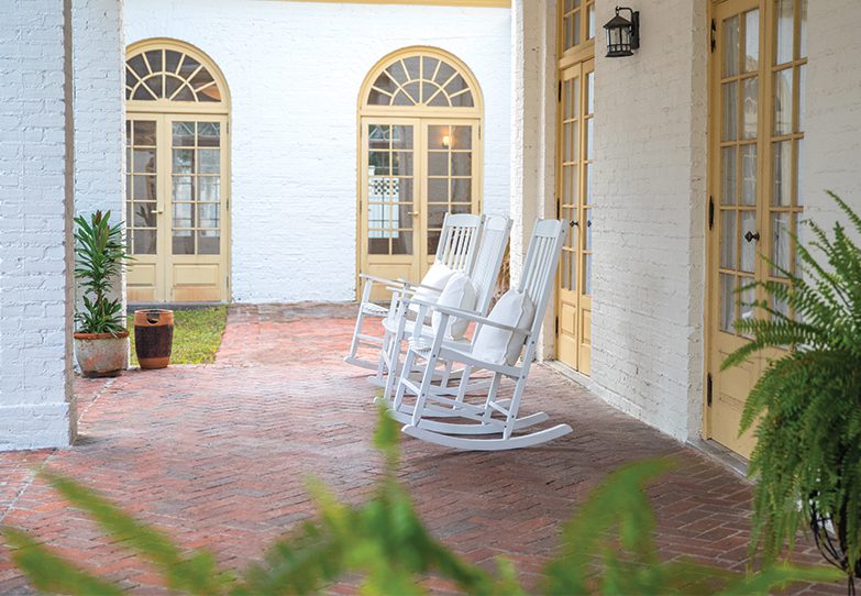 event venue porch with rocking chair